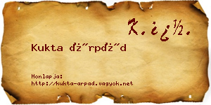 Kukta Árpád névjegykártya